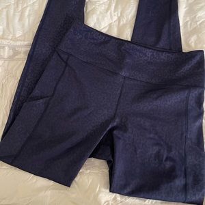 Love Her Navy Blue Leopard Embossed leggings